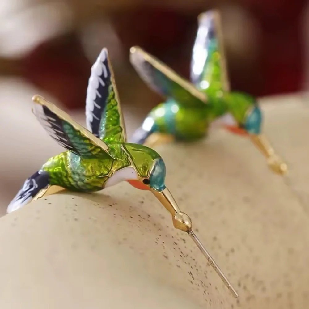 Colorful Hummingbird Earrings - Picture 5 of 5